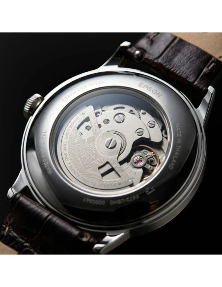 reloj automático hombre Orient Bambino Arabic Dial "Oasis Teal" RA-AC0035E 40.5m correa de cuero cal. F6724